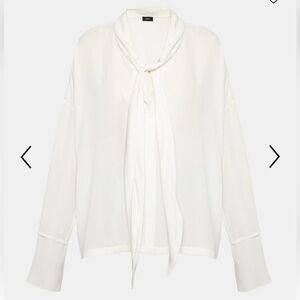Theory Ivory Scarf Shirt Blouse